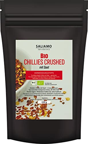 BIO Chillies crushed mit Saat (100) von Saliamo