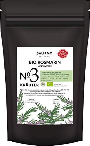 100g BIO Rosmarin getrocknet, intensives Aroma, auch als Rosmarin Tee, als Pizza und Nudel Sauce Gewürz, mediterranes Gewürz | Saliamo von Saliamo