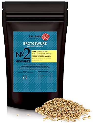 Saliamo Brotgewürzmischung - rustikales Brot - aus Koriander, Anis, Fenchel und Kümmel - Brotgewürz - frei von Geschmacksverstärkern - 250 g Packung von Saliamo