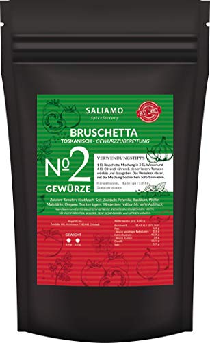 250g Bruschetta Gewürz - Toskanisch Gewürzmischung mit Knoblauch, Salz, Petersilie, Basilikum, Pfeffer, Oregano, als Dip und zum marinieren von Fleisch geeignet | Saliamo von Saliamo