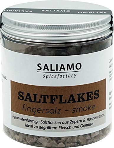 125g Fingersalz Salt Flakes Smoke, Finish Salz, Rauch Salz, Rauch Aroma, geräuchertes Salz, Meersalz Zypern, Buchenrauch, Rauchgeschmack | Saliamo von Saliamo