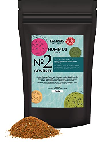 100g Hummus Gewürzmischung orientalische Hummus Gewürzzubereitung mit Koriander Cumin Knoblauch Paprika Sesam Chilies von Saliamo