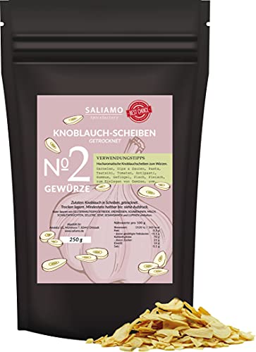 250g Knoblauch Scheiben, Knoblauch Chips, Knoblauch geschnitten, intensiver Geschmack, getrocknet von Saliamo