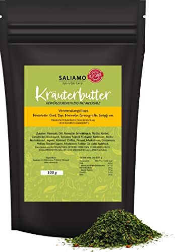 100g Kräuterbutter Gewürzzubereitung, Gewürz für selbstgemachte Kräuterbutter, Grillbutter Gewürzmischung, Gourmetmischung | Saliamo von Saliamo