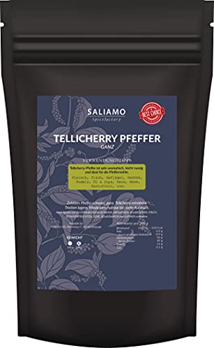 250g Tellicherry Pfeffer schwarz, ganz | Saliamo von Saliamo