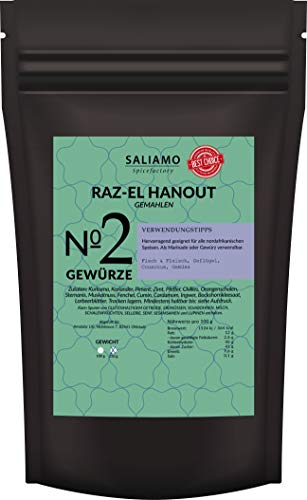 250g Raz el Hanout Gewürzmischung, Ras El Hanout, afrikanisches Gewürz, mild pikant marokkanische Spezialität für Couscous | Saliamo von Saliamo