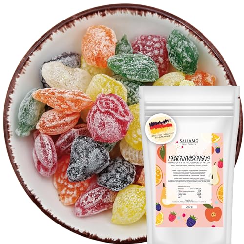 Saliamo | 200g Frucht Bonbons - Edelfrucht Mischung - Retro Fruchtbonbons - Bonbons wie früher - Jahrmarkt Bonbons - Deutsche Manufaktur von Saliamo