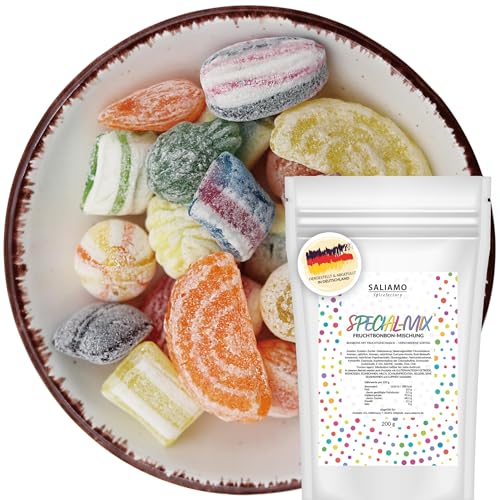Saliamo | 200g Frucht Bonbons - Bonbon Mischung - Retro Fruchtbonbons - Bonbons wie früher - Jahrmarkt Bonbons - Deutsche Manufaktur von Saliamo
