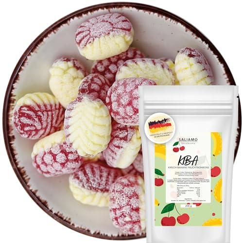 Saliamo | 200g Frucht Bonbons - Kirsch Banane Geschmack - Retro Fruchtbonbons - Bonbons wie früher - Jahrmarkt Bonbons - Deutsche Manufaktur Saliamo | 200g Frucht Bonbons - Kirsch Banane Geschmack - Retro Fruchtbonbons - Bonbons wie früher - Jahrmarkt Bonbons - Deutsche Manufaktur von Saliamo
