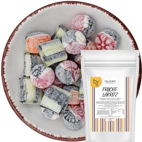 Saliamo | 200g Lakritz Bonbon, Frucht Bonbons mit Lakritze Geschmack, Retro Süßigkeit - Bonbons wie früher - Jahrmarkt Bonbons - Deutsche Manufaktur Saliamo | 200g Lakritz Bonbon, Frucht Bonbons mit Lakritze Geschmack, Retro Süßigkeit - Bonbons wie früher - Jahrmarkt Bonbons - Deutsche Manufaktur von Saliamo