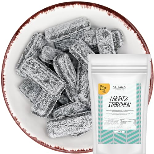 Saliamo | 200g Lakritz Bonbon, Lakritzstäbchen Bonbons mit Lakritz Geschmack, Retro Süßigkeit - Bonbons wie früher - Jahrmarkt Bonbons - Deutsche Manufaktur Saliamo | 200g Lakritz Bonbon, Lakritzstäbchen Bonbons mit Lakritz Geschmack, Retro Süßigkeit - Bonbons wie früher - Jahrmarkt Bonbons - Deutsche Manufaktur von Saliamo