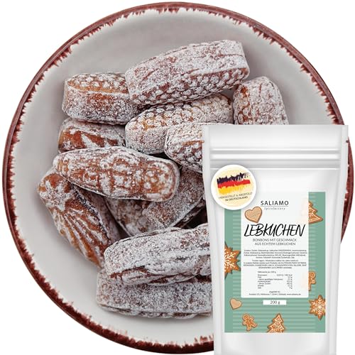 Saliamo | 200g Lebkuchen Bonbons Weihnachten - weihnachtliche winterliche Bonbon - hergestellt in deutscher Manufaktur - ohne Alkohol Saliamo | 200g Lebkuchen Bonbons Weihnachten - weihnachtliche winterliche Bonbon - hergestellt in deutscher Manufaktur - ohne Alkohol von Saliamo