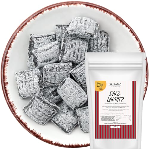Saliamo | 200g Salz Lakritz Bonbon, Bonbons mit Lakritz Geschmack, Retro Süßigkeit - Bonbons wie früher - Jahrmarkt Bonbons - Deutsche Manufaktur Saliamo | 200g Salz Lakritz Bonbon, Bonbons mit Lakritz Geschmack, Retro Süßigkeit - Bonbons wie früher - Jahrmarkt Bonbons - Deutsche Manufaktur von Saliamo