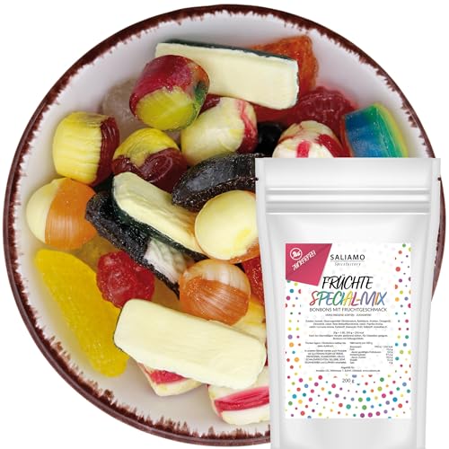 Saliamo | 200g Zuckerfreie Bonbons - Fruchtbonbons Mischung - voller Geschmack - Bonbon ohne Zucker - mit Isomalt - zuckerfrei - Deutsche Manufaktur Saliamo | 200g Zuckerfreie Bonbons - Fruchtbonbons Mischung - voller Geschmack - Bonbon ohne Zucker - mit Isomalt - zuckerfrei - Deutsche Manufaktur von Saliamo
