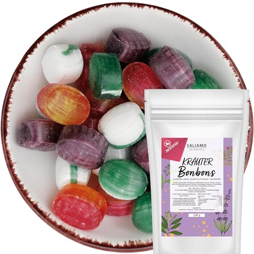Saliamo | 200g Zuckerfreie Bonbons - Kräutermix Bonbons - voller Geschmack - Bonbon ohne Zucker - mit Isomalt - zuckerfrei - Deutsche Manufaktur Saliamo | 200g Zuckerfreie Bonbons - Kräutermix Bonbons - voller Geschmack - Bonbon ohne Zucker - mit Isomalt - zuckerfrei - Deutsche Manufaktur von Saliamo