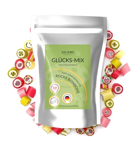 Saliamo | Fruchtbonbons mit Motiv - nach alter Tradition hergestellt - deutsche Manufaktur - Retro Frucht Bonbon (Glücks Mix) von Saliamo