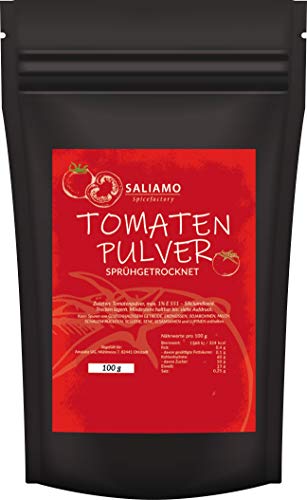 100g Tomatenpulver aus sonnengereiften frischen Tomaten - sprühgetrocknet - zum Kochen und Backen - färbt natürlich Lebensmittel von Saliamo
