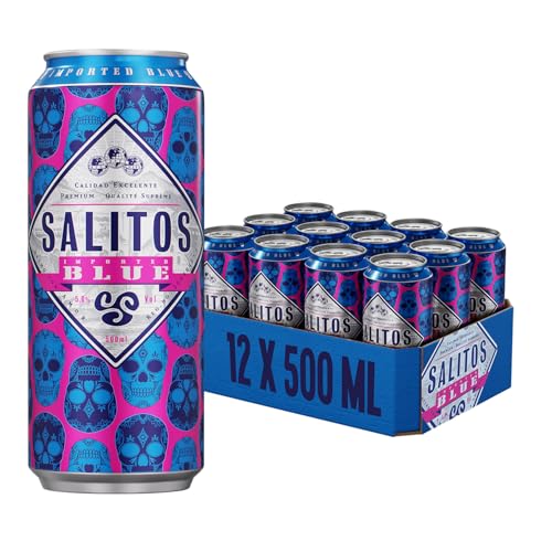 SALITOS BLUE, 12 x 0,5l Einweg Dosen Mischgetränk, Mixgetränk mit Blaubeeren Geschmack, prickelnde & fruchtige Beerennote, 5,0% Vol. – Perfekt für einen Abend mit seinen Freunden von Salitos