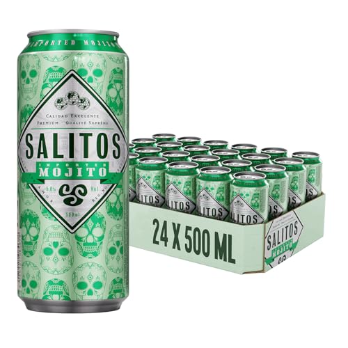 SALITOS Mojito Biermix, 24 x 0,5l Dosen Einweg, Biermischgetränk mit spritziger Limette, frischer Minze & feiner Rum-Note, erfrischender Mojito Geschmack 5,0% Vol. – authentisch kubanischer Genuss von Salitos