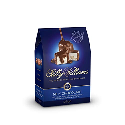 Sally Williams, Premium Soft Honey Nougat Geschenkbox – handgefertigte Nougats mit Mandeln und Milchschokolade – 125 g Packung mit 10 Stück Sally Williams, Premium Soft Honey Nougat Geschenkbox – handgefertigte Nougats mit Mandeln und Milchschokolade – 125 g Packung mit 10 Stück von Sally Williams