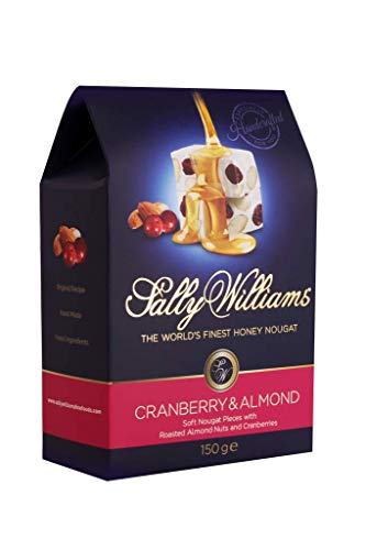 Sally Williams, Premium Soft Honey Nougat Gift Box - Handcrafted Nougats with Roasted Almond Nuts and Cranberries - 150g Pack of 2 Sally Williams, Premium Soft Honey Nougat Gift Box - Handcrafted Nougats with Roasted Almond Nuts and Cranberries - 150g Pack of 2 von Sally Williams
