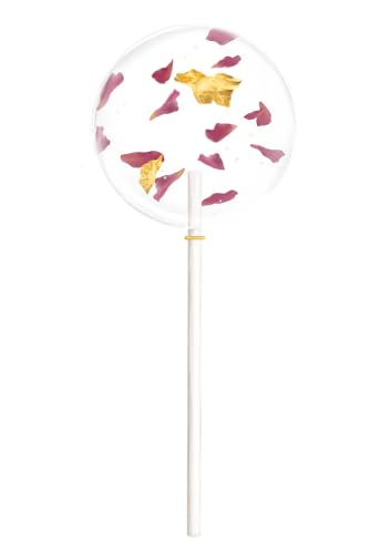 Blütenlollis mit verschiedenen echten Blüten und Blattgold - 4er Set - Salonbuck (La Vie en Rose) von Salon Buck