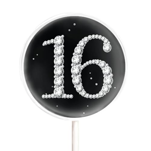 Personalisierte Motiv-Lollis - Thema Geburtstag – Mit Namen oder Initialen (3,3cm, Just Diaomonds) von Salon Buck