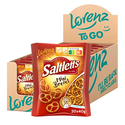 Lorenz Snack World Saltletts Mini Brezel, 20er Pack (20 x 40 g) von Lorenz Snack World