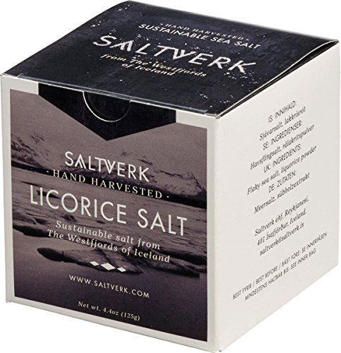 Saltverk Licorice Salt - Meersalzflocken mit Lakritze, 1er Pack (1 x 125 g) von Saltverk