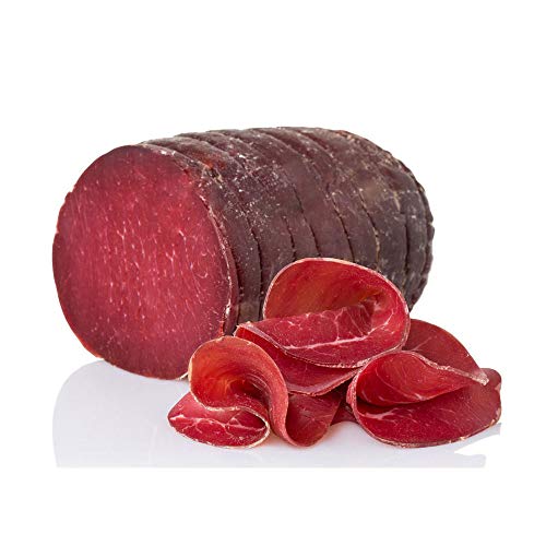 Bresaola Punta d’Anca Salumi Pasini | Hälfte | Glutenfrei, laktosefrei, milcheiweißfrei | Typisch italienisches Produkt | 1,8 kg | Zarter Geschmack von Salumi Pasini