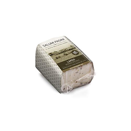 Lardo Speziato Salumi Pasini® | Rückenspeck mit Gewürzen | Tranche | 300 gr | Vakuumverpacktes Produkt | Typisch italienisch von Salumi Pasini