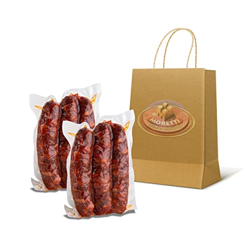 Moretti® Traditionelle Gewürzwurst | 600g / 700g Vakuumverpackt 2 Packungen | Dessert mit kalabrischem Chili | Handwerklich getrocknet | Hergestellt in Kalabrien (süß) von Moretti