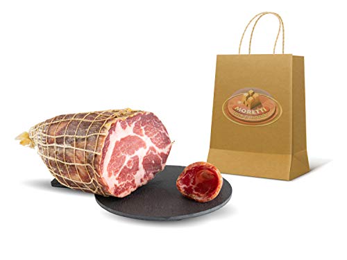 Moretti® Süß gewürzter Capocollo | 750g / 900g Vakuumverpackt | Typische kalabrische Salami | Artisan getrocknete Tasse | Hergestellt in Kalabrien (süß) von Moretti