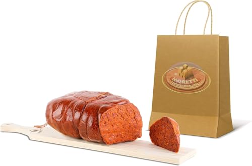 Moretti® Würziger Spilinga Nduja 400g (400g, 1er Pack) | Vakuumverpackt | Gourmet Artisan Streichsalami | Hergestellt in Kalabrien | Keine GVO von Moretti