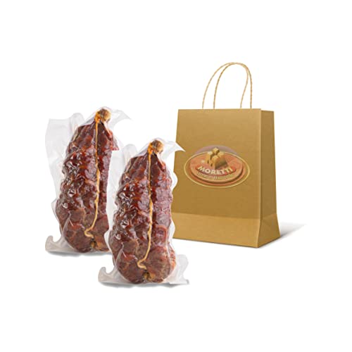 Moretti® Handgefertigte gewürzte Soppressata | 600g / 700g Vakuumverpackt 2 Packungen | Dessert mit kalabrischem Chili | Traditionelle Salami | Hergestellt in Kalabrien (süß) von Moretti