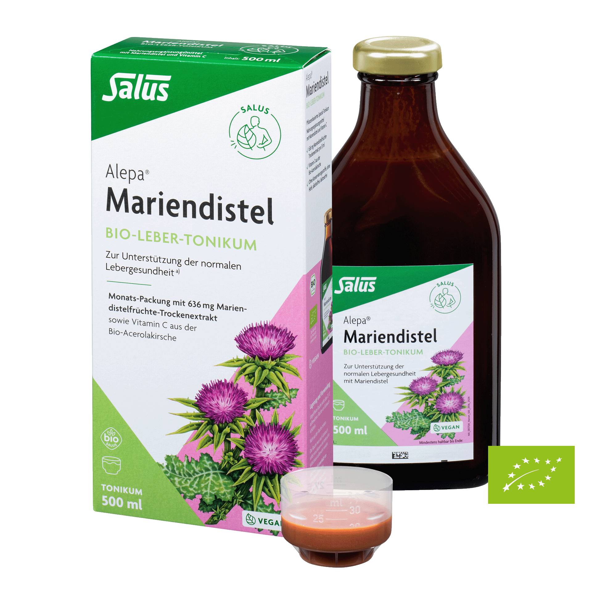 Alepa Mariendistel Bio-Leber-Tonikum, 500 ml von Salus