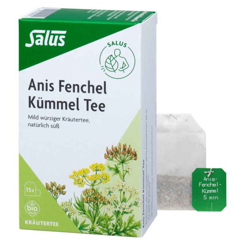 Bio Anis Fenchel Kümmel Tee, 15 Teebeutel von Salus