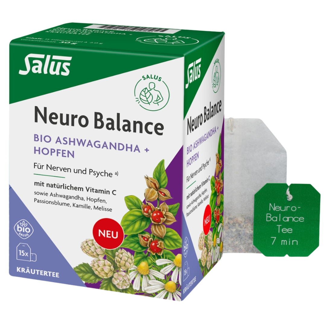 Bio Neuro Balance Ashwagandha & Hopfen Kräutertee Bio Neuro Balance Ashwagandha & Hopfen Kräutertee von Salus