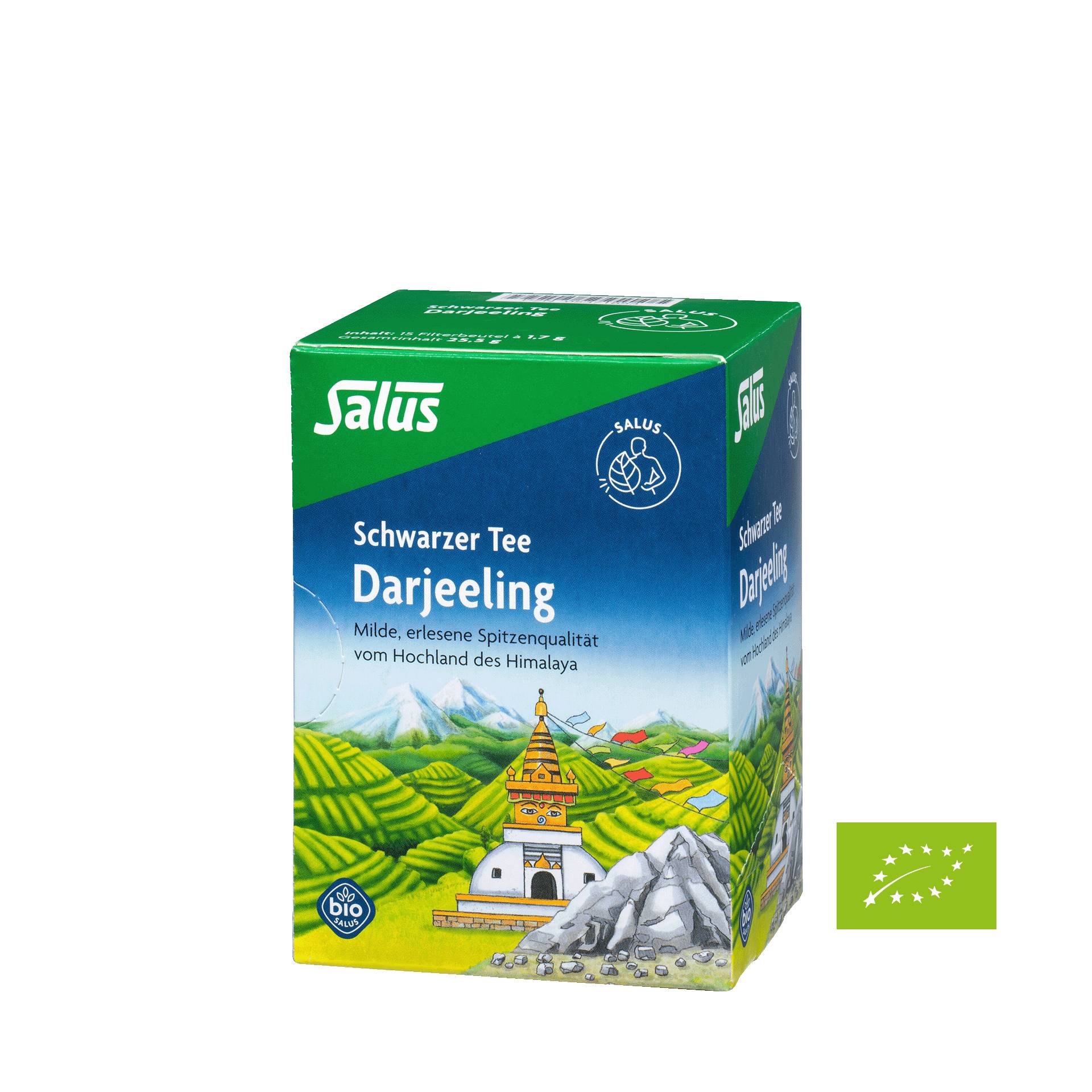 Darjeeling Schwarzer Tee, 15 Filterbeutel von Salus