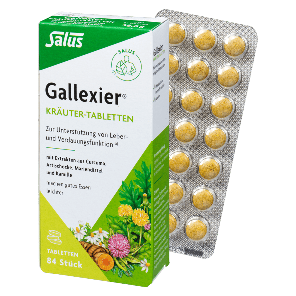 Gallexier Kräuter-Tabletten, 84 Stück von Salus
