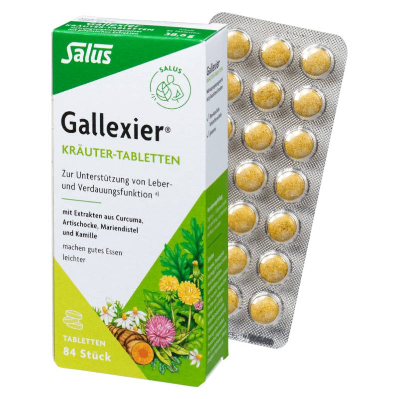Gallexier Kräuter-Tabletten, 84 Stück von Salus