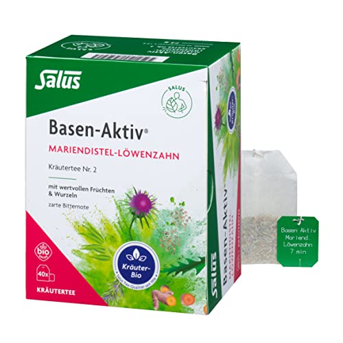 Salus Basen-Aktiv Mariendistel Löwenzahn Tee - 1x 40 Stück (72 g) - Kräutertee Nr. - Salus Tee Qualität seit 1916 - mit wertvollen Früchten und Wurzeln – zarte Bitternote - bio von Salus