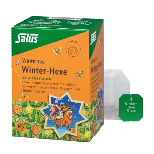 Winter-Hexe, Tee-Aufgussbeutel: Feiner Kräuter-Gewürztee mit mildem Schwarzem Tee und feinen Orangen- und Zitronenschalen von Salus