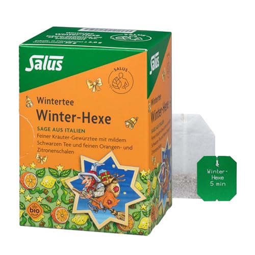 Winter-Hexe, Tee-Aufgussbeutel: Feiner Kräuter-Gewürztee mit mildem Schwarzem Tee und feinen Orangen- und Zitronenschalen Winter-Hexe, Tee-Aufgussbeutel: Feiner Kräuter-Gewürztee mit mildem Schwarzem Tee und feinen Orangen- und Zitronenschalen von Salus