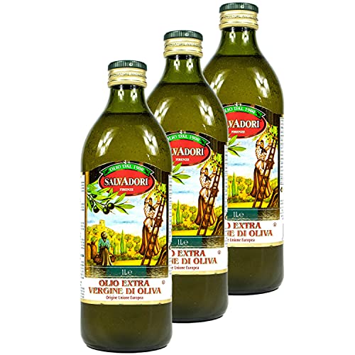 Salvadori - 3er Pack extra natives Olivenöl 1 Liter Glasflasche - Original Olio extra Vergine di Oliva aus Italien Salvadori - 3er Pack extra natives Olivenöl 1 Liter Glasflasche - Original Olio extra Vergine di Oliva aus Italien von Salvadori