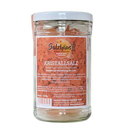 Kristallsalz Salz Brocken für Sole rosa SALZHÄUS`L / 1.000 g im Glas / aus Pakistan von Salzhäus`l