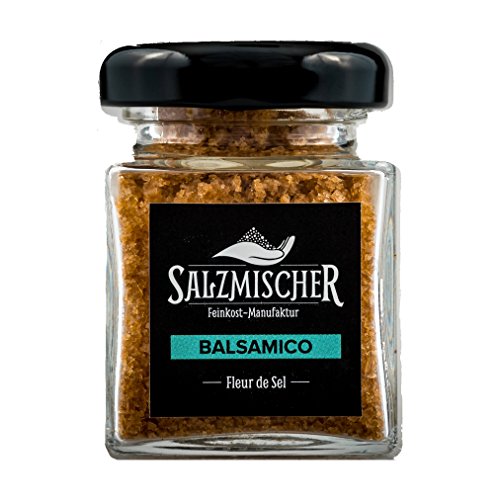 Salzmischer Salzmischung / Gewürzmischung 35g im Glas "Balsamicosalz" (Fleur de Sel de Guérande mit Balsamico aus Modena verfeinert) von Salzmischer