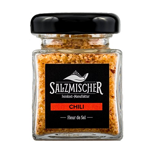 Salzmischer Salzmischung / Gewürzmischung 35g im Glas "Chili Salz" (Fleur de Sel de Guérande mit Chilischoten) von Salzmischer