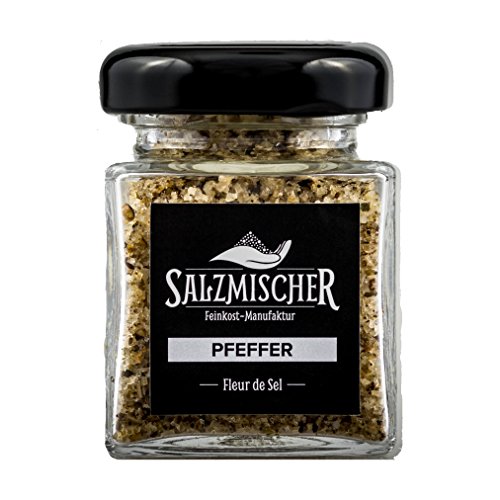 Salzmischer Salzmischung / Gewürzmischung 35g im Glas "Pfeffersalz" (Fleur de Sel de Guérande mit Tellicherry Pfeffer, von Salzmischer