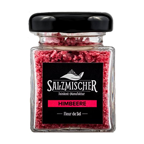 Salzmischer Salzmischung / Gewürzmischung 75g im Glas "Himbeersalz" (Mischung aus Fleur de Sel de Guérande und getrockneten Himbeeren) von Salzmischer